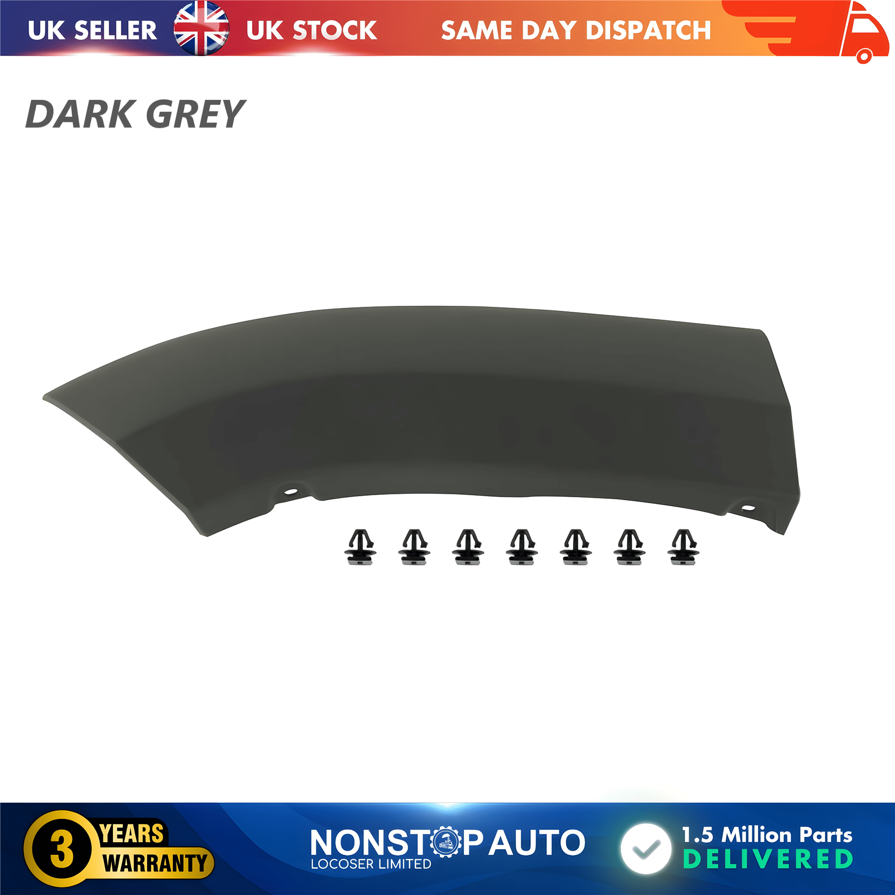 Wheel Arch Trim Moulding Front Left Dark Grey For CITROEN Relay PEUGEOT Boxer FIAT Ducato 2014 on 1612583680