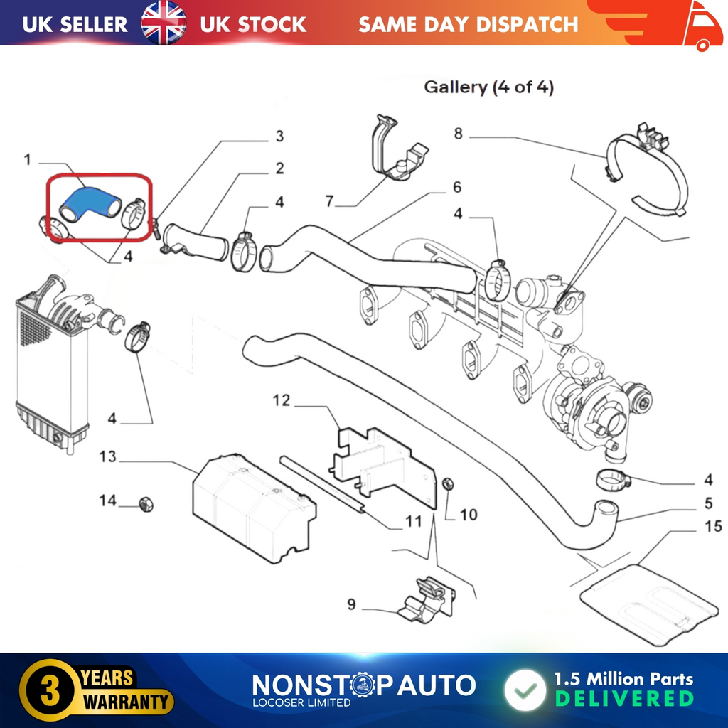 TURBO INTERCOOLER HOSE PIPE FOR CITROEN JUMPER FIAT DUCATO PEUGEOT BOXER 1337343080