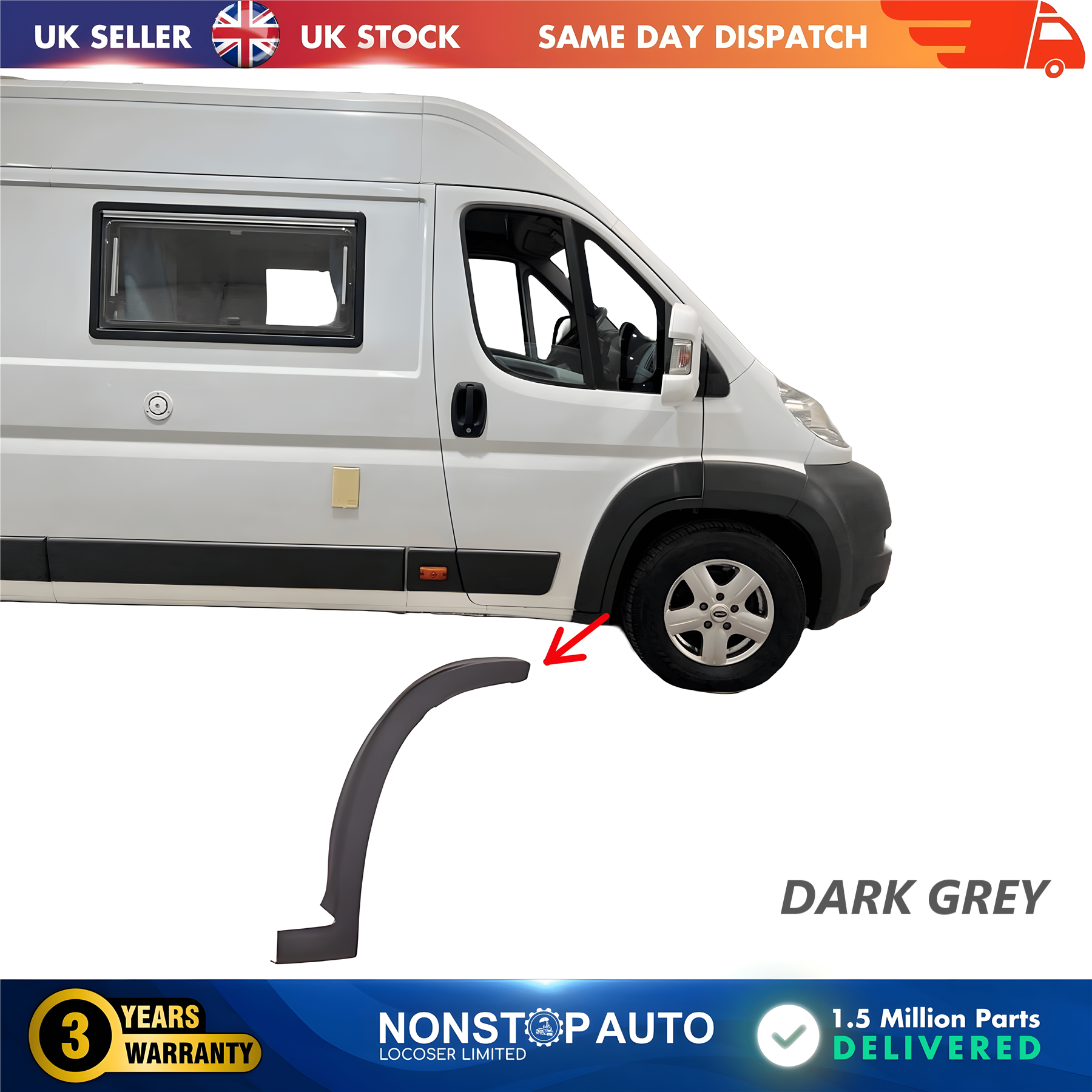 Wheel Arch Trim Moulding Front Right For CITROEN Relay PEUGEOT Boxer FIAT Ducato 2006 on 8545HE