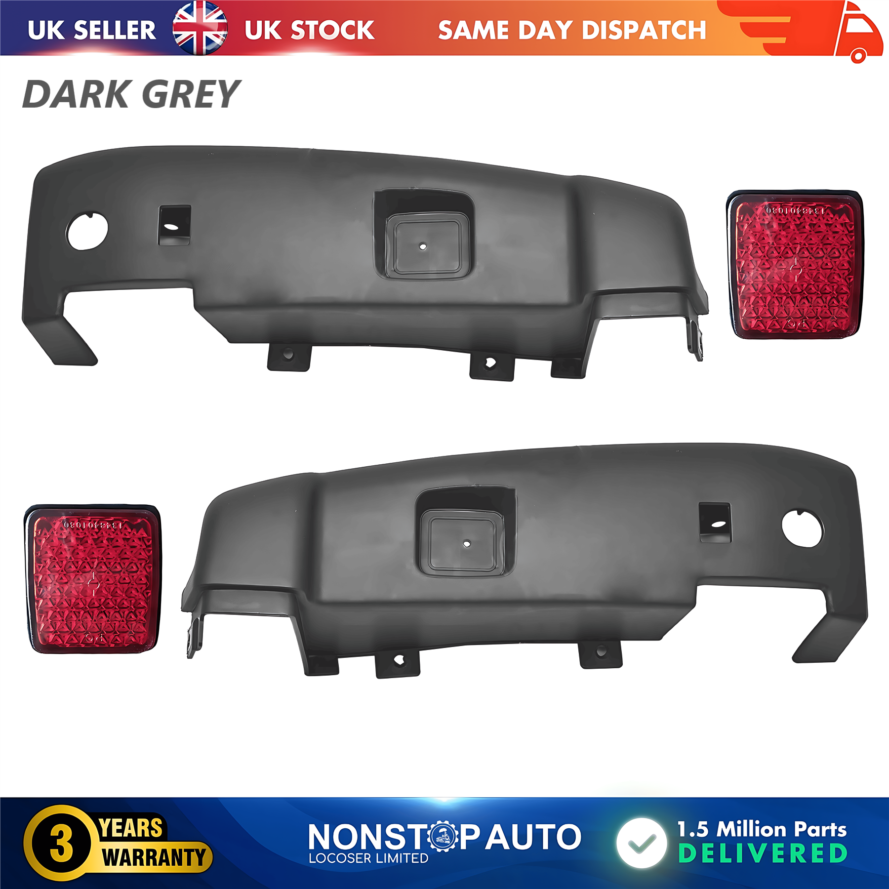 2X Rear Bumper Corner End Left and Right with Reflector For CITROEN Relay PEUGEOT Boxer FIAT Ducato 2006 on