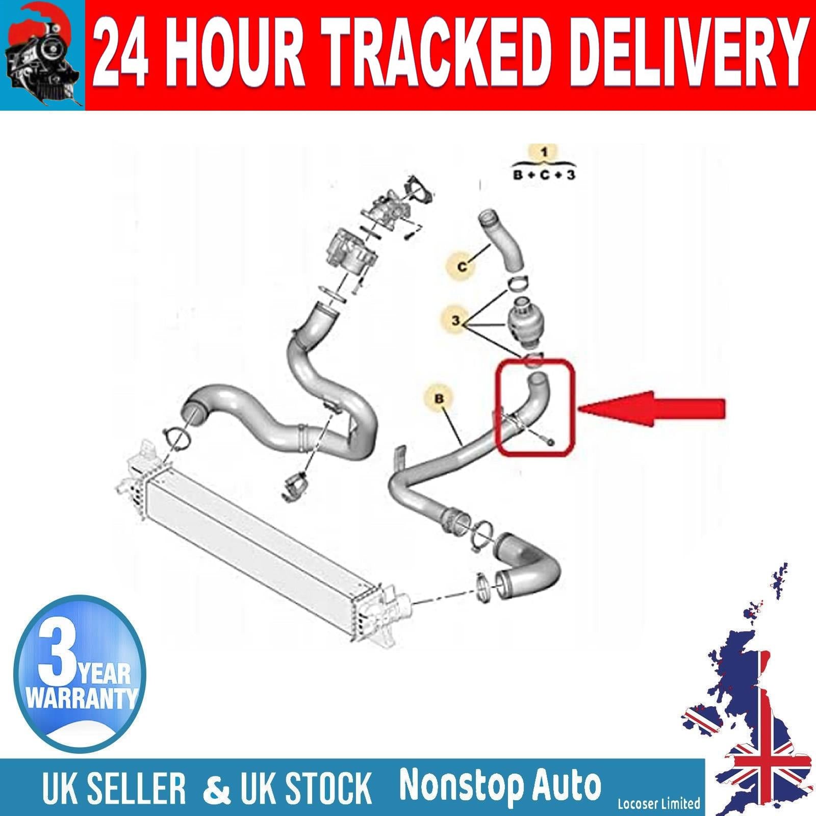 TURBO INTERCOOLER HOSE PIPE   FOR PEUGEOT BOXER CITROEN JUMPER II  2.0 2.2 HDI VAUXHALL – OPEL MOVANO C 2.2 D FIAT DUCATO 2.0 JTD 1398849080