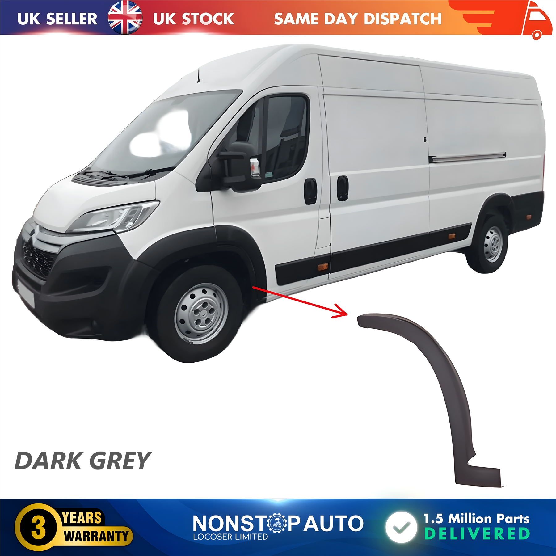 Wheel Arch Trim Moulding Front Left For CITROEN Relay PEUGEOT Boxer FIAT Ducato 2006 on 8545HC