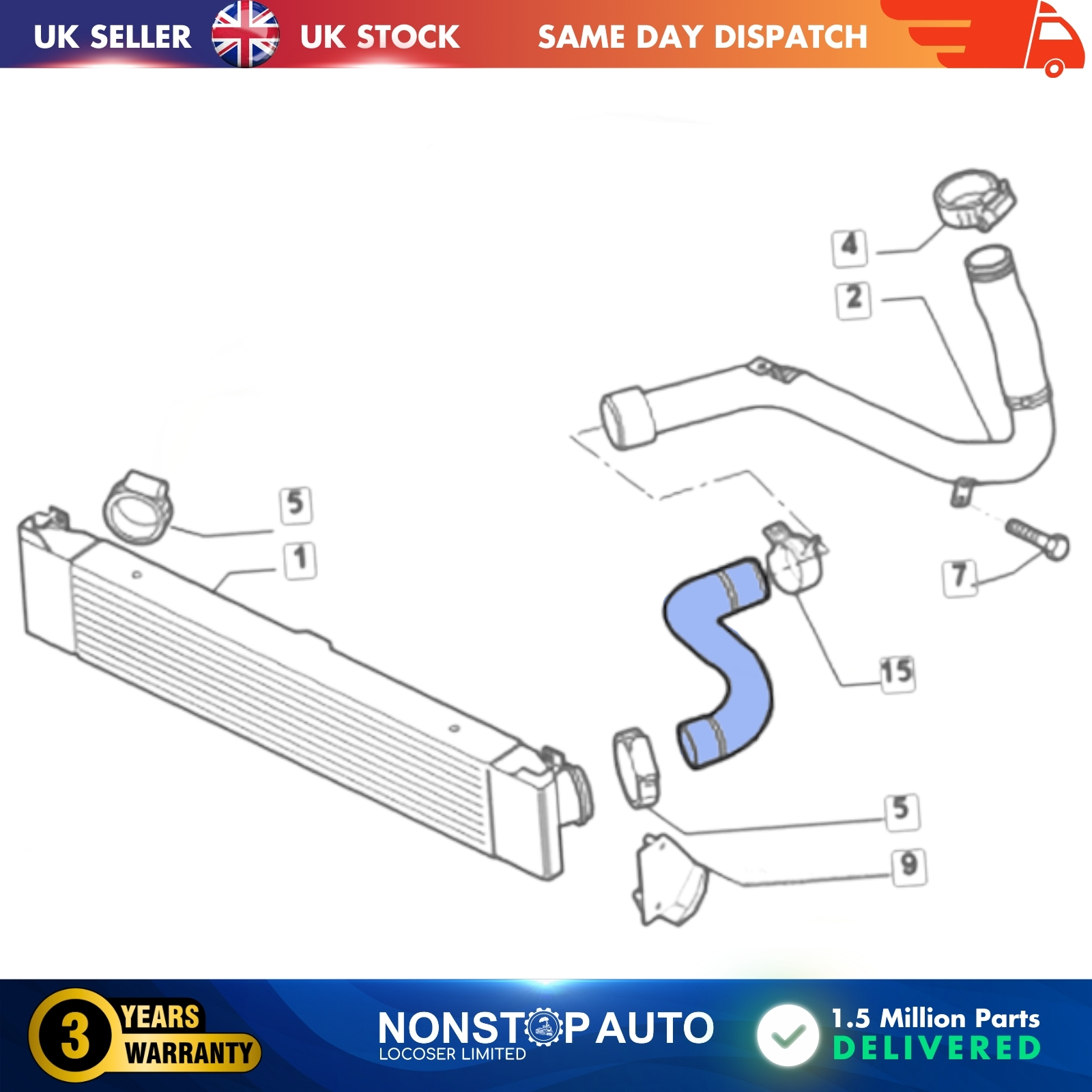 TURBO INTERCOOLER  HOSE PIPE FOR  FIAT DUCATO PEUGEOT BOXER  CITROEN JUMPER  1350785080