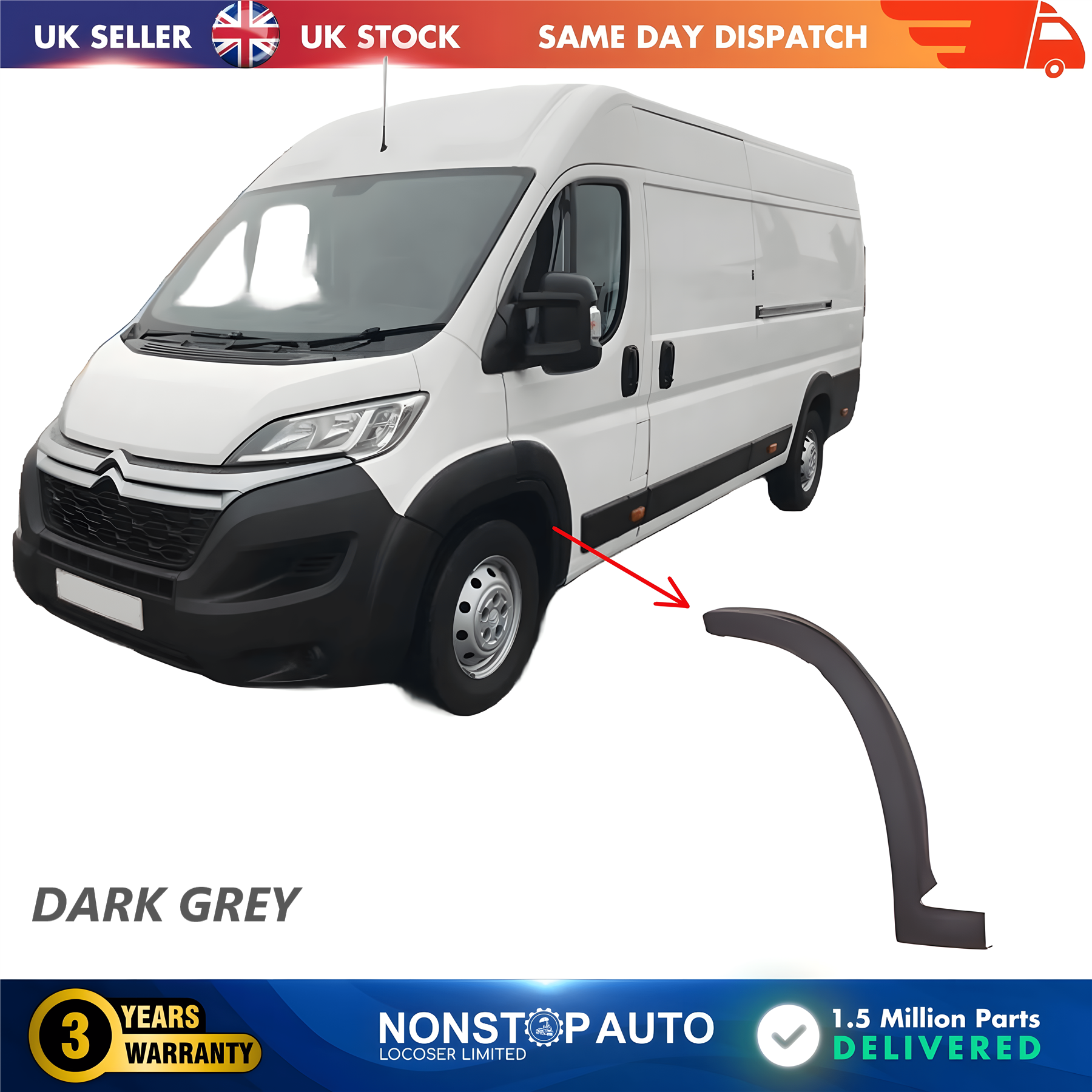 Wheel Arch Trim Moulding Front Left For CITROEN Relay PEUGEOT Boxer FIAT Ducato 2006 on 8545HC