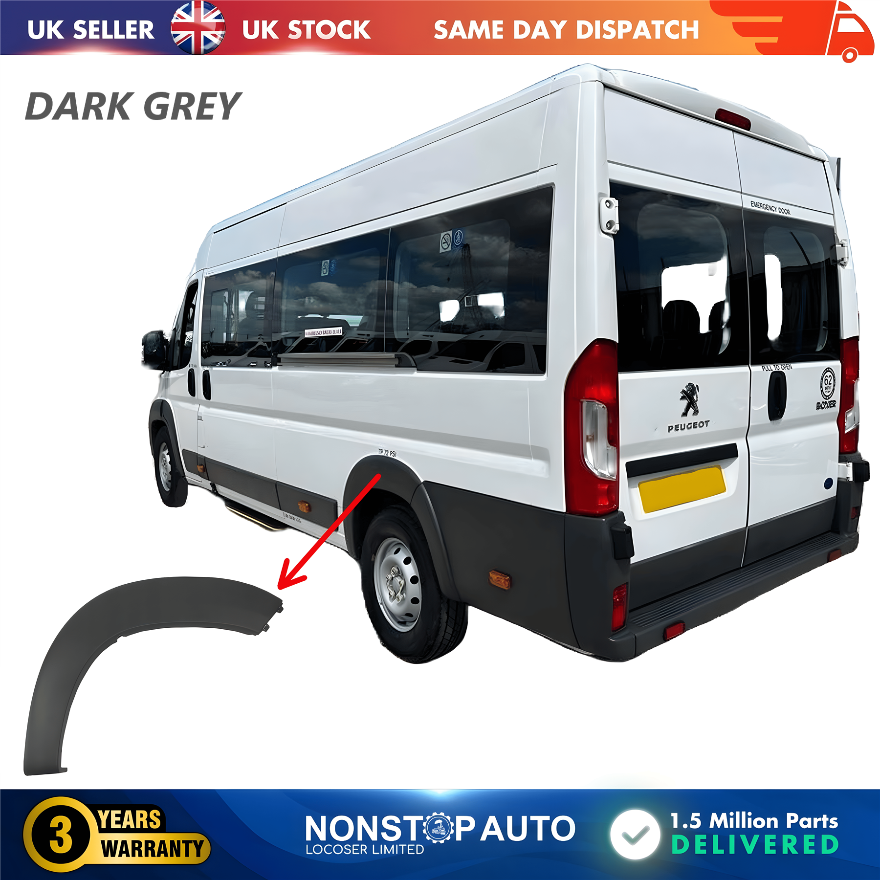 Wheel Arch Trim Moulding Rear Left For CITROEN Relay PEUGEOT Boxer FIAT Ducato 2006 on 8547X8