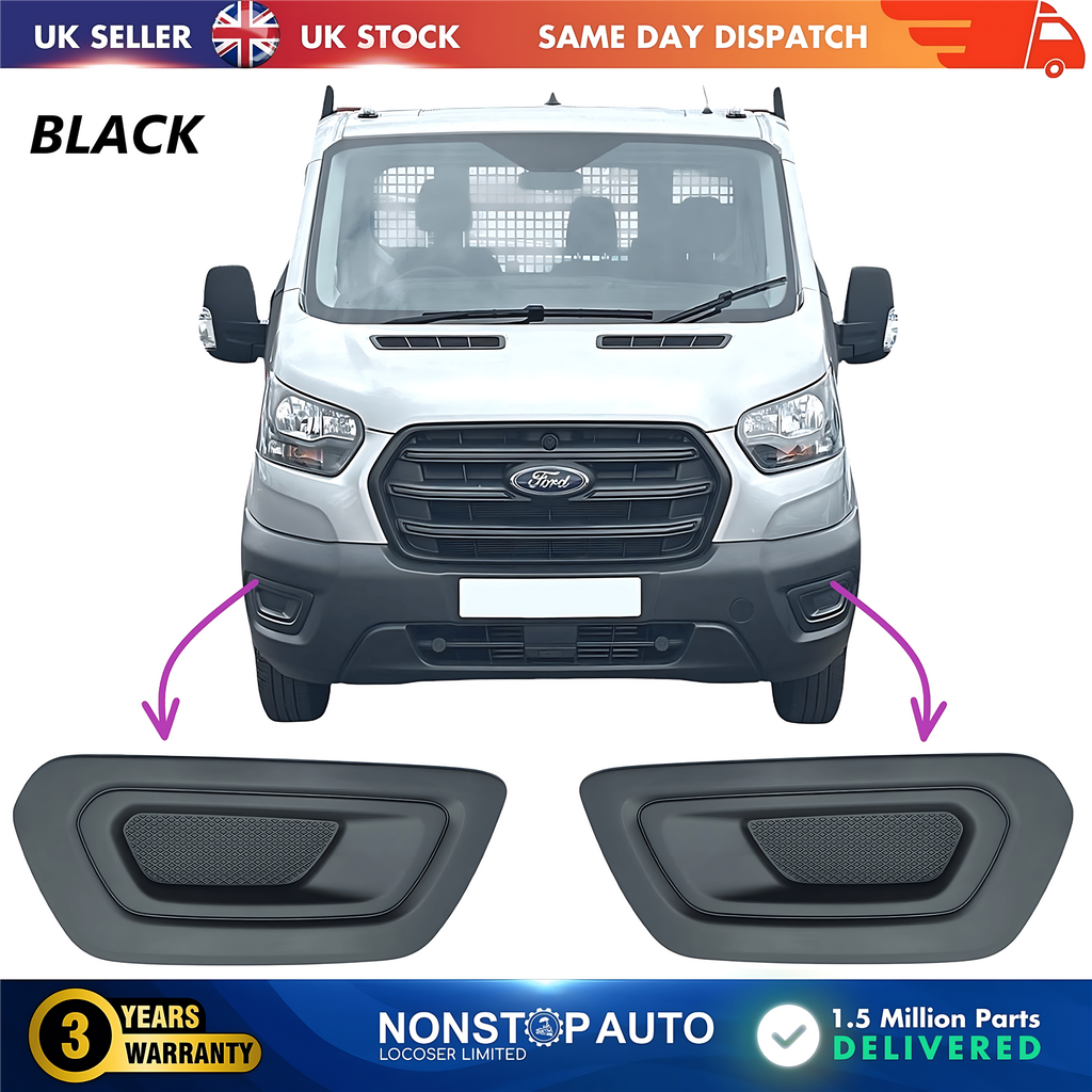 2X Fog Light Grille No Fog Hole Left and Right For FORD Transit V363 MK8 2019-2025