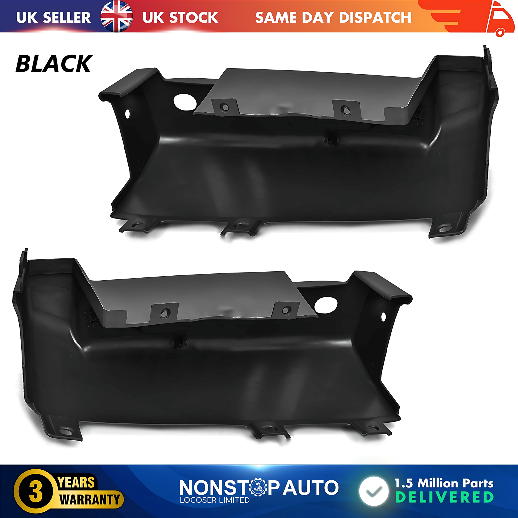 2X Rear Bumper Corner End Left and Right Black For CITROEN Relay PEUGEOT Boxer FIAT Ducato 2006 on