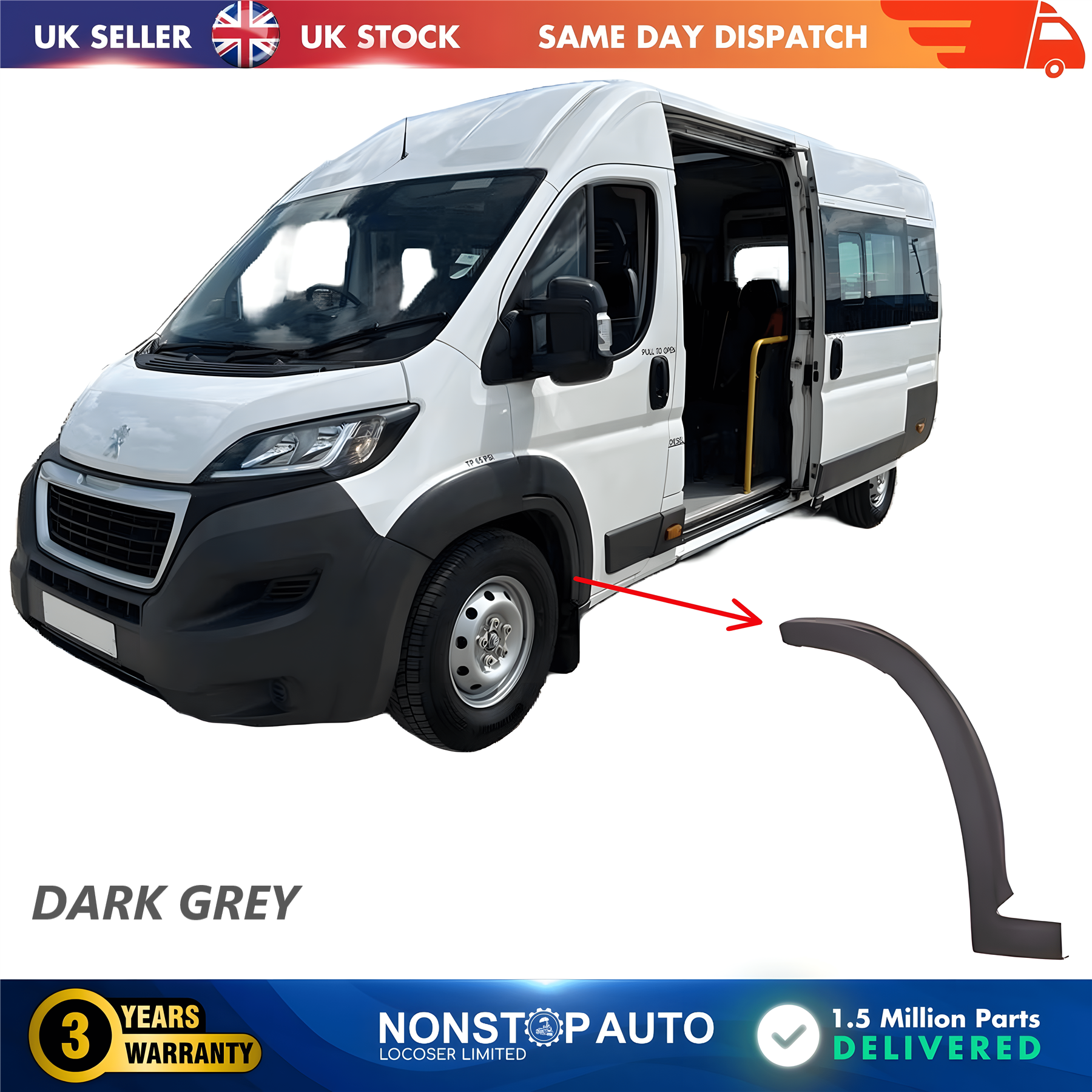 Wheel Arch Trim Moulding Front Left For CITROEN Relay PEUGEOT Boxer FIAT Ducato 2006 on 8545HC