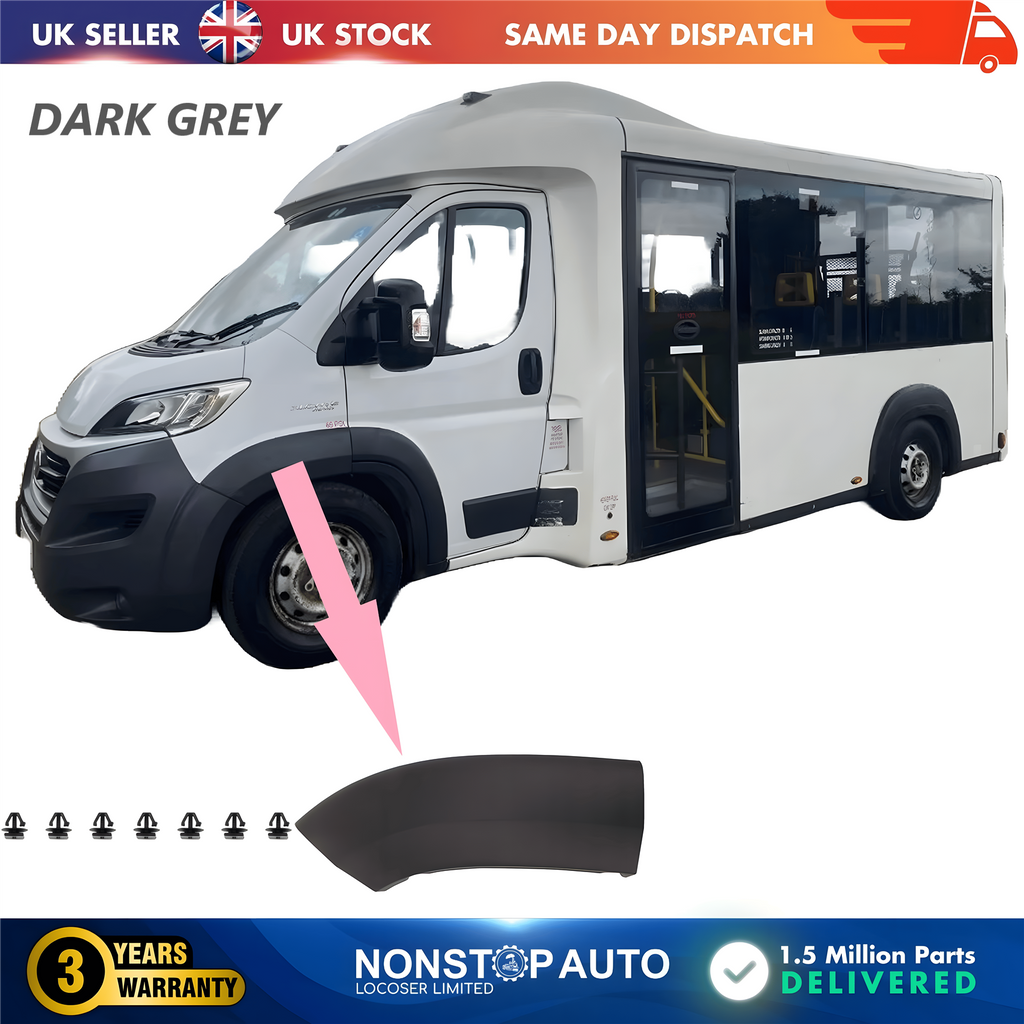 Wheel Arch Trim Moulding Front Left Dark Grey For CITROEN Relay PEUGEOT Boxer FIAT Ducato 2014 on 1612583680