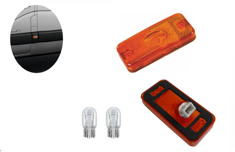 2x for FIAT Ducato 2006-2016 Side Indicator Marker Lens Light + socket 6303.A1