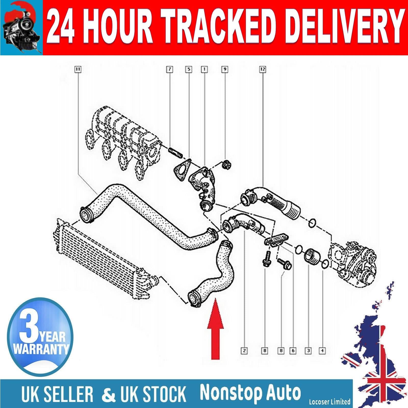 TURBO INTERCOOLER HOSE PIPE FOR OPEL MOVANO 2.8 DTI  RENAULT MASTER 2.8 DTI 8200159690