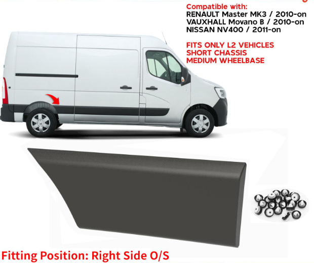 Door Side Band Moulding Rear Right Short for NISSAN NV400 768F30006R