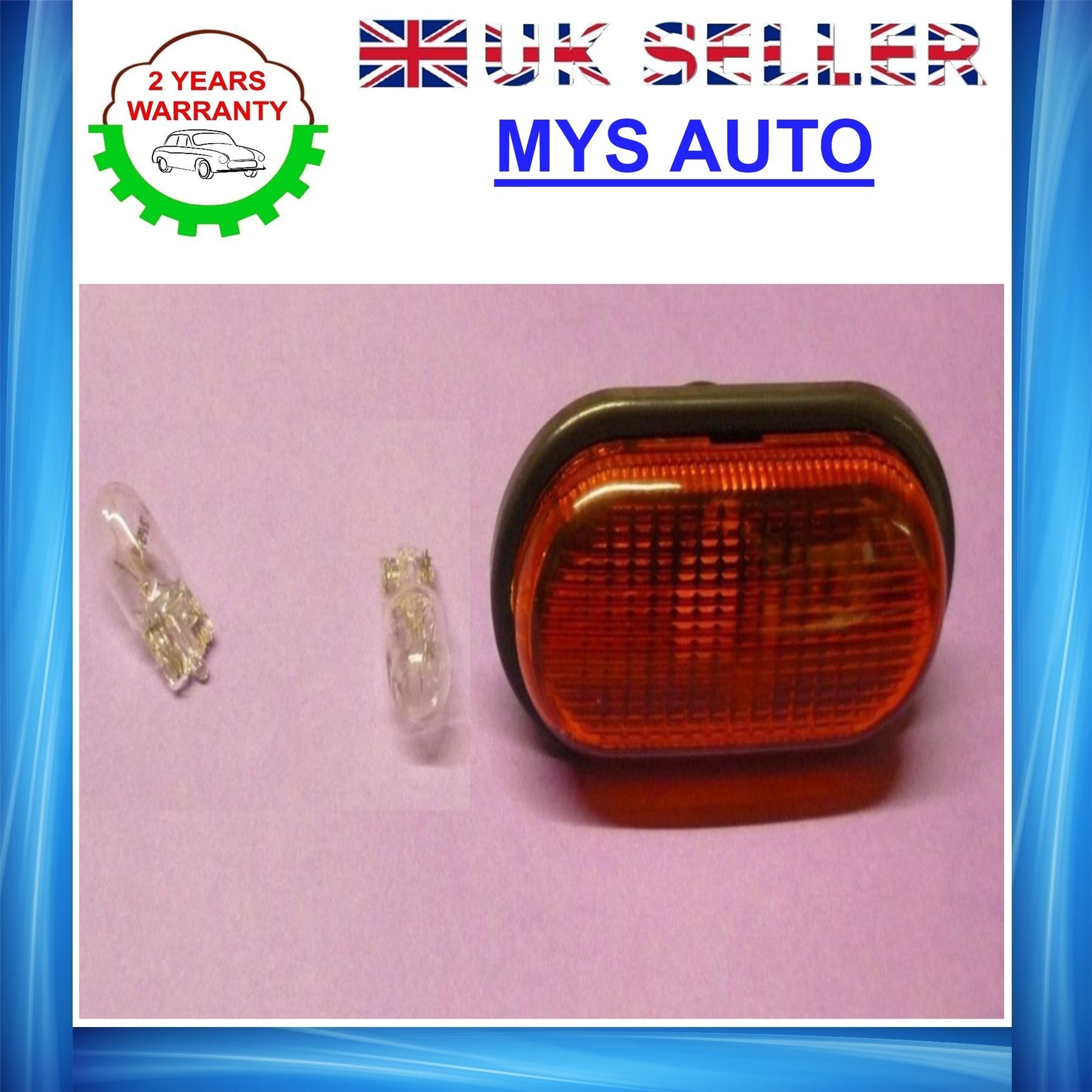 Side Indicator Repeater Lens Light With Bulbs Orange Colour Fits RENAULT Megane I Laguna Scenic Espace Kangoo Twingo Trafic Master Clio OPEL VAUXHALL Movano Vivaro NISSAN Primastar 7700822136