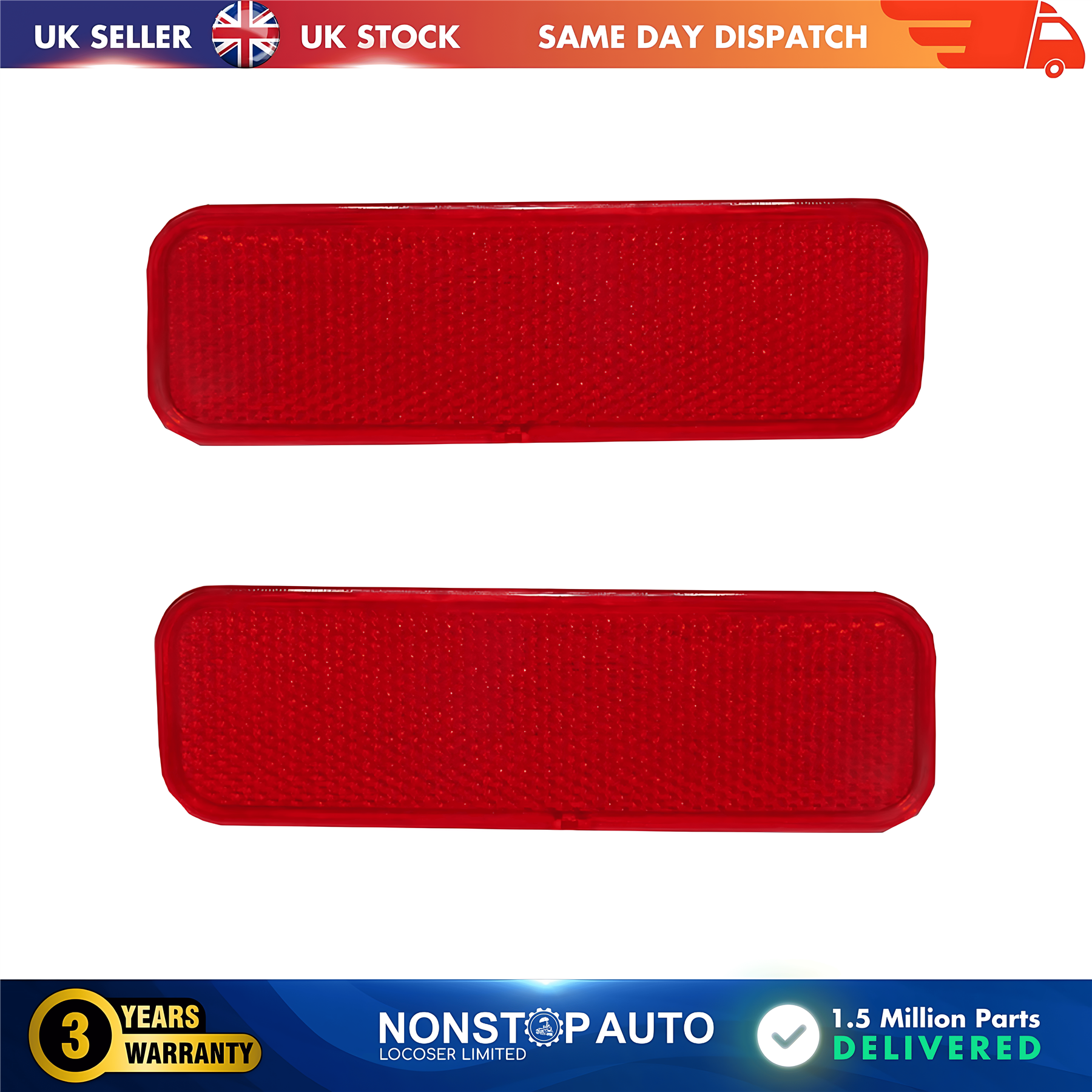 2X Rear Bumper Reflector Left and Right For FORD Transit Tourneo Connect Custom 1778456 1778457