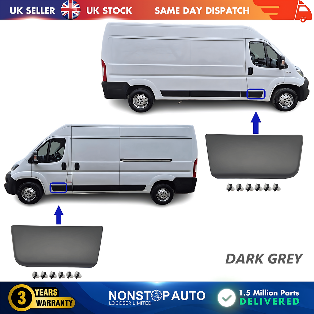 2X Door Moulding Trim Front Left and Right For CITROEN Relay PEUGEOT Boxer FIAT Ducato 2006 on