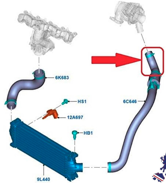 TURBO INTERCOOLER HOSE PIPE FOR FORD TRANSIT 2.2 TDCI BK216C646AB