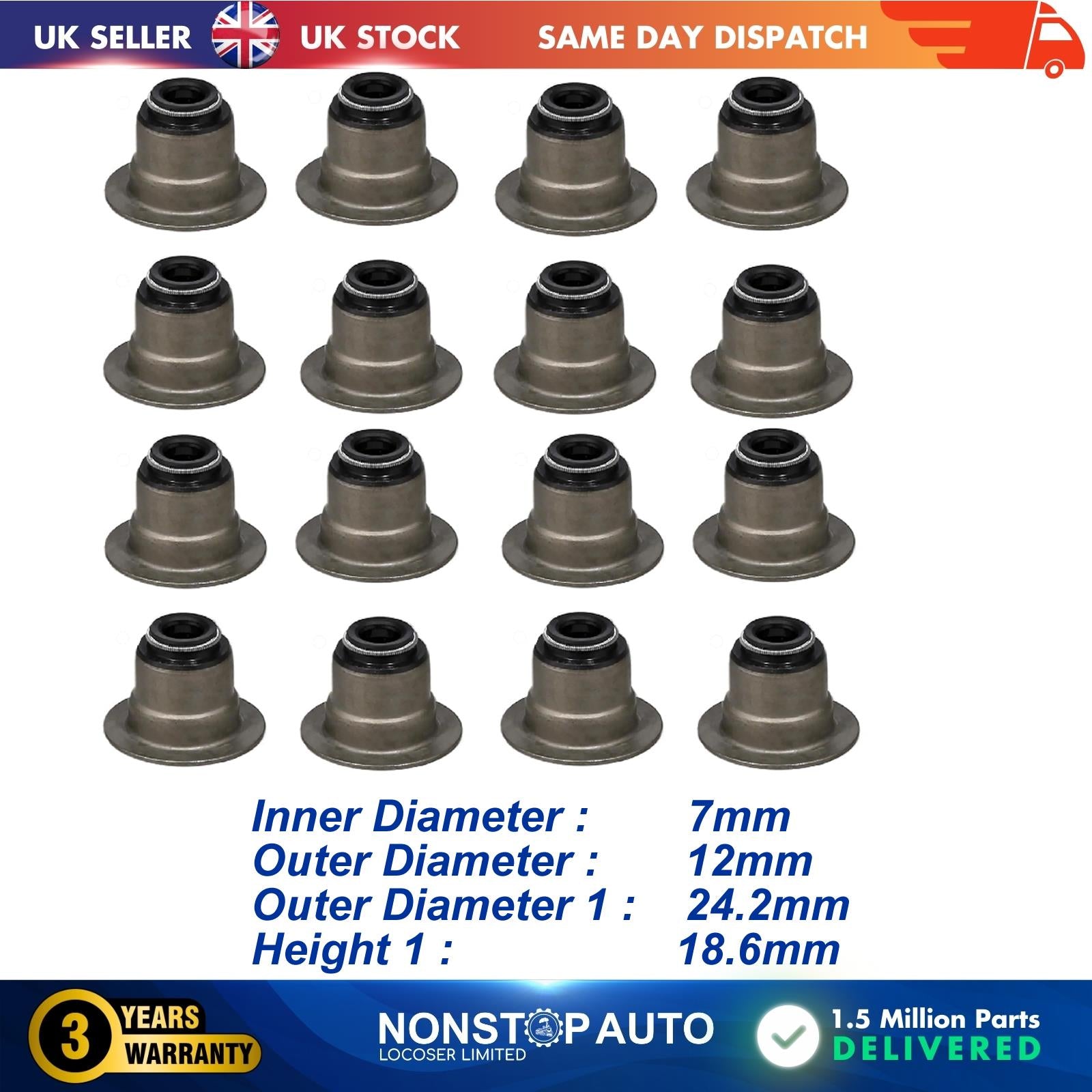 12X VALVE STEM SEAL FOR FORD MONDEO III RANGER TRANSIT CITROEN JUMPER II FIAT DUCATO JAGUAR X-TYPE I LAND ROVER   DEFENDER   VAUXHALL ZAFIRA PEUGEOT BOXER VW BORA 1357589