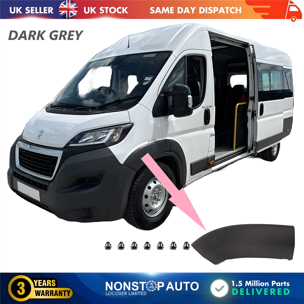 Wheel Arch Trim Moulding Front Left Dark Grey For CITROEN Relay PEUGEOT Boxer FIAT Ducato 2014 on 1612583680