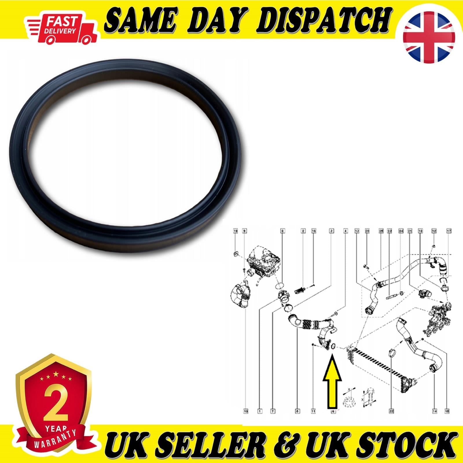 TURBO PIPE GASKET SEAL FOR MERCEDES-BENZ X-CLASS NISSAN NAVARA NV400 VAUXHALL MOVANO B RENAULT ALASKAN MASTER III  144655950R