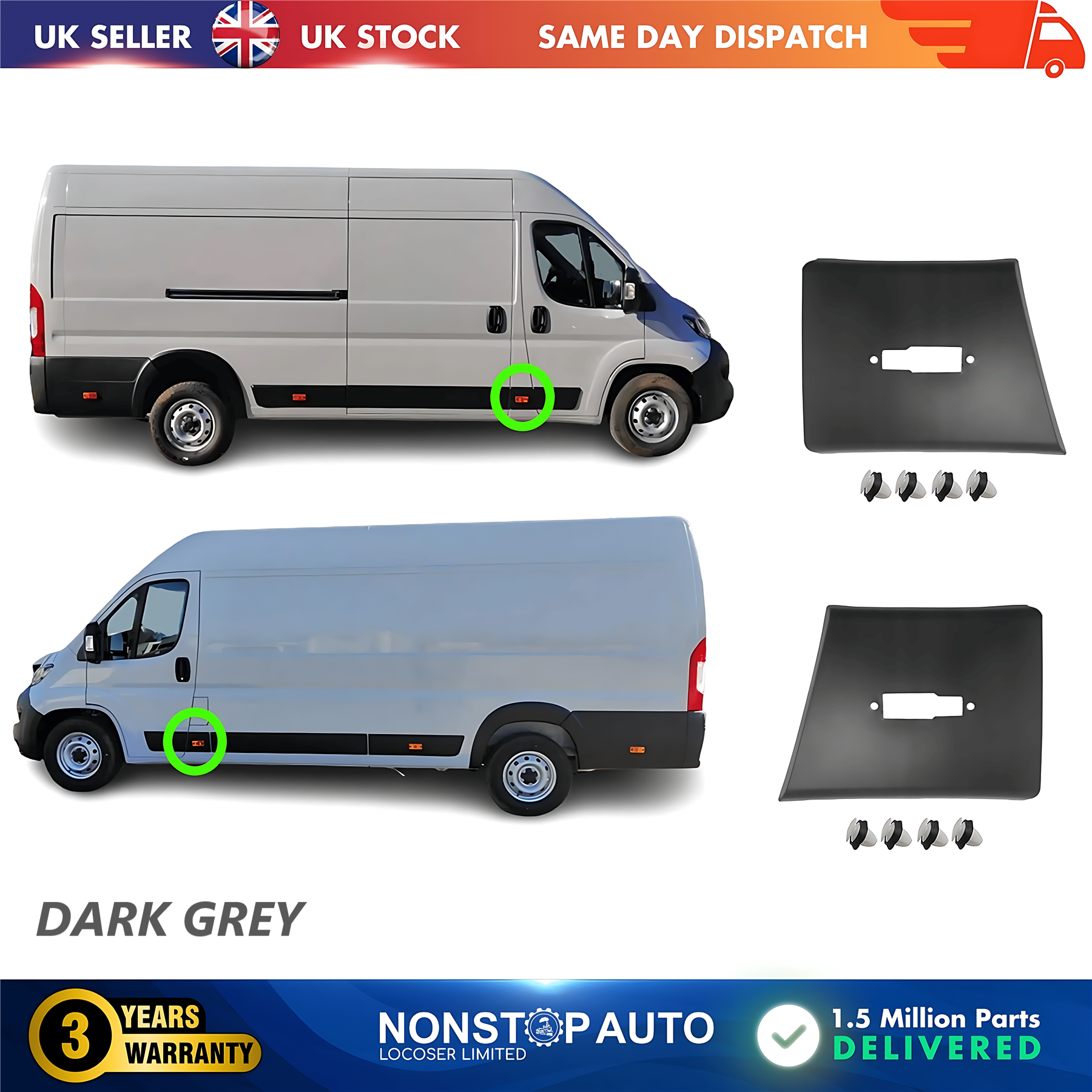 2X Moulding Trim Panel Left and Right For CITROEN Relay PEUGEOT Boxer FIAT Ducato 2006 on