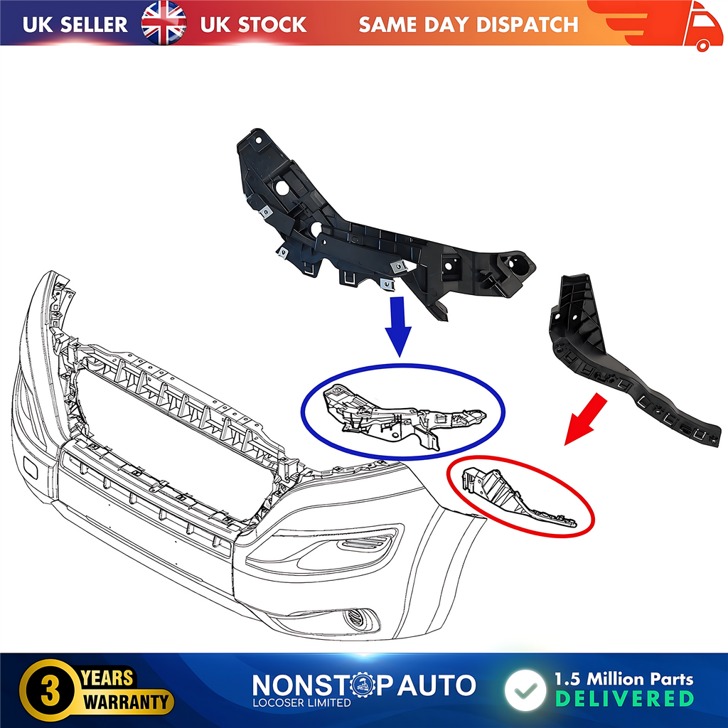2X Front Bumper Bracket Holder Small and Large Left For CITROEN Relay FIAT Ducato PEUGEOT Boxer 2014 on