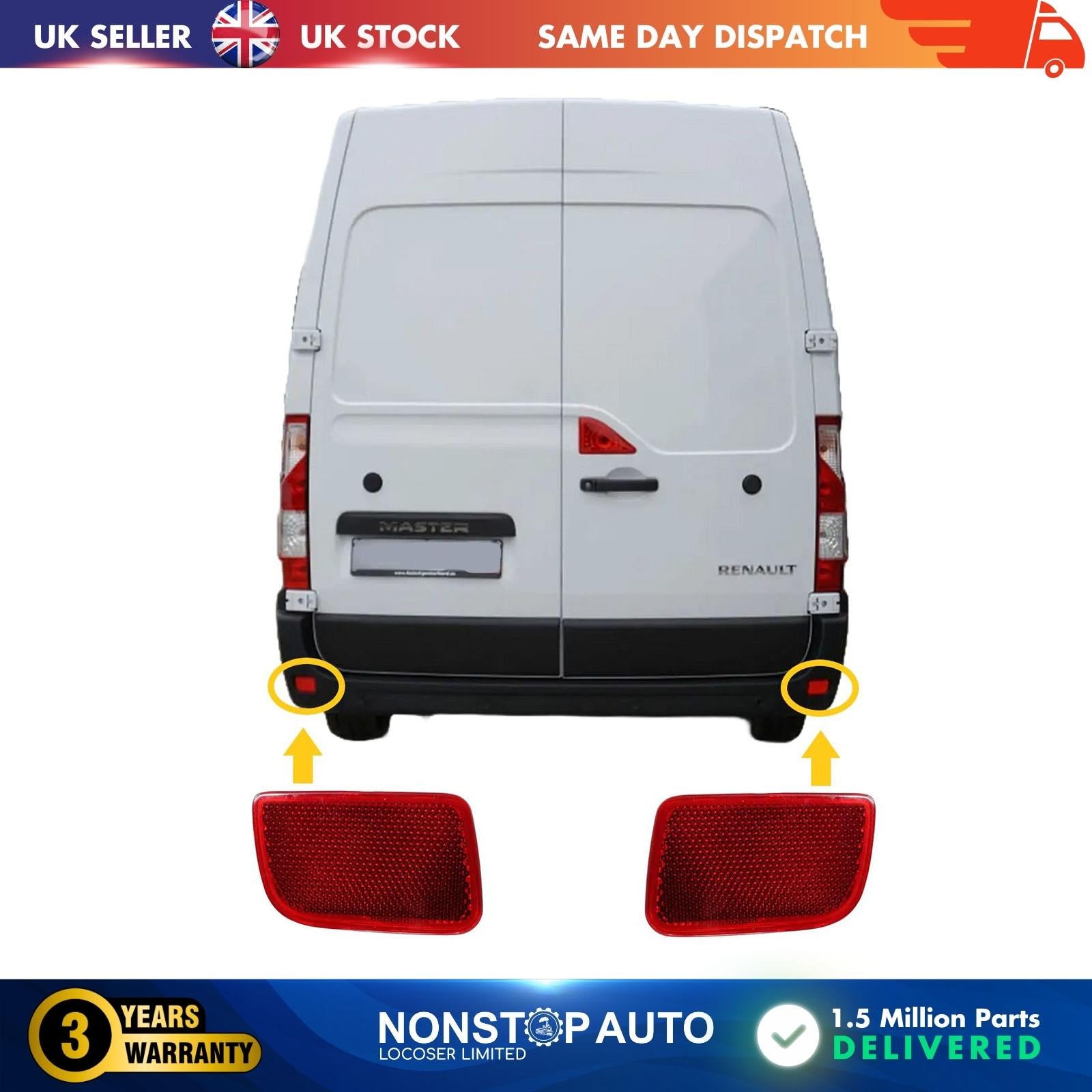 2X Rear Bumper Reflector Right and Left Side For RENAULT Scenic II Grand Scenic II Master III
