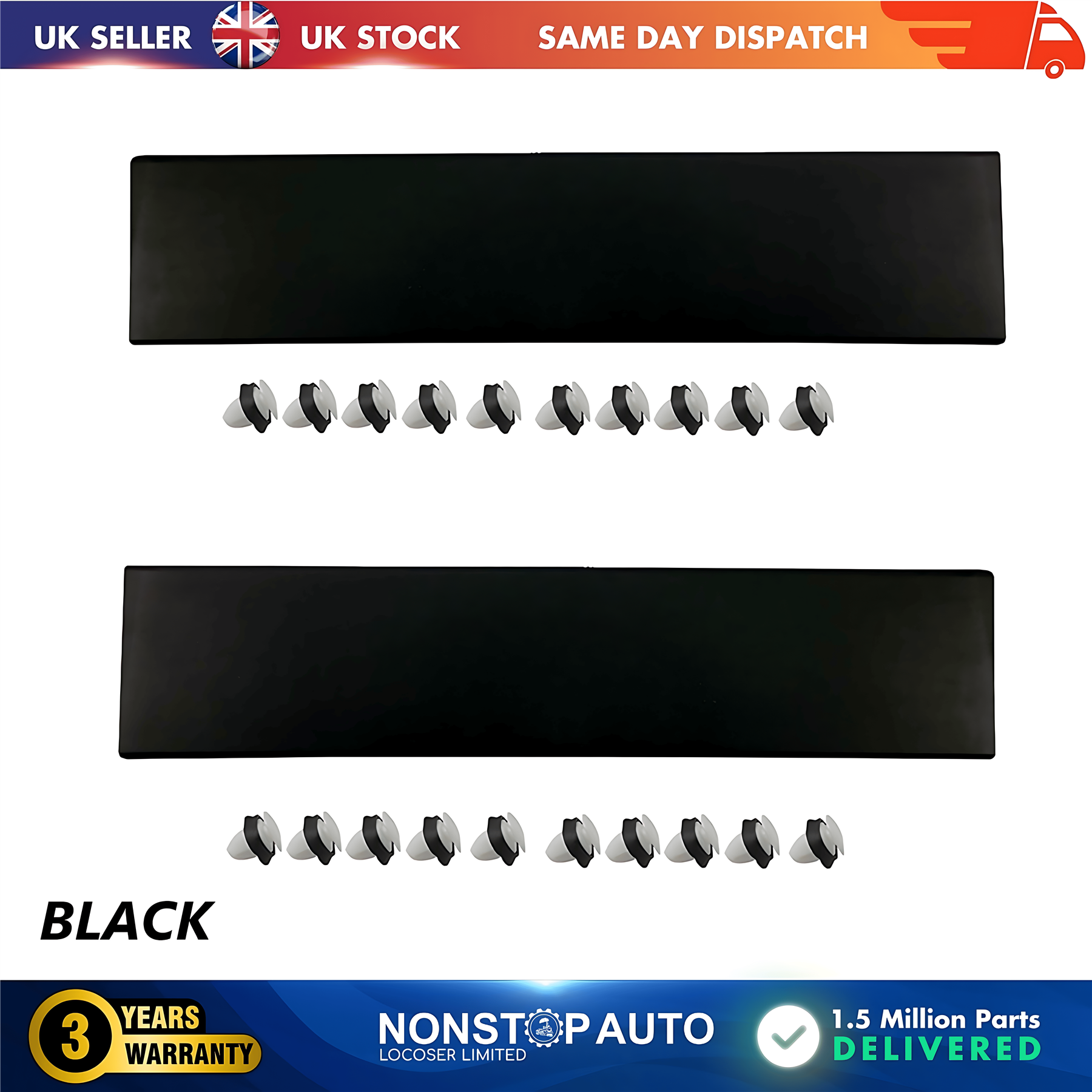 2X Door Moulding Panel Rear Left and Right Black For CITROEN Relay PEUGEOT Boxer FIAT Ducato 2006 on