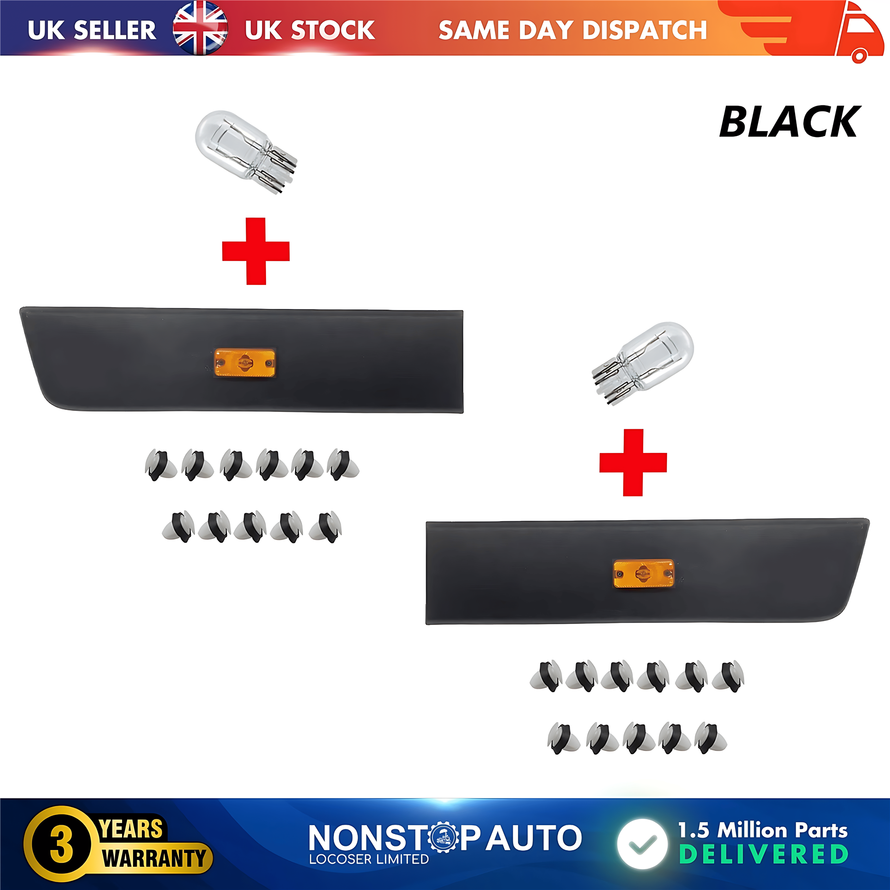 2X Moulding Trim Panel Indicator Bulb Rear Left and Right For CITROEN Relay PEUGEOT Boxer FIAT Ducato 2006 on