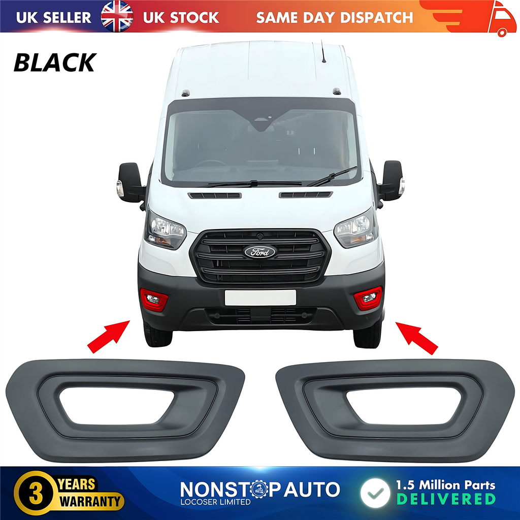2X Fog Light Grille with Fog Hole Left and Right For FORD Transit V363 MK8 2019-2025