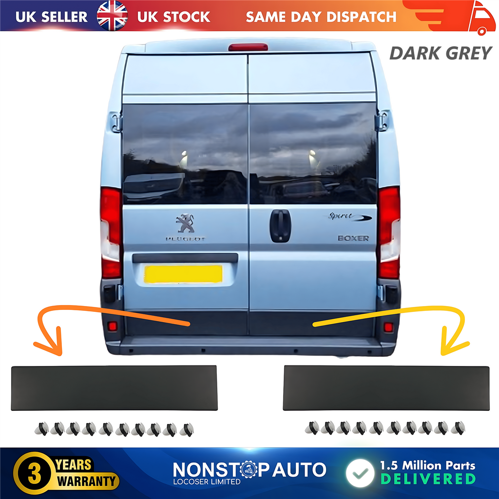 2X Door Moulding Panel Rear Left and Right Dark Grey For CITROEN Relay PEUGEOT Boxer FIAT Ducato 2006 on