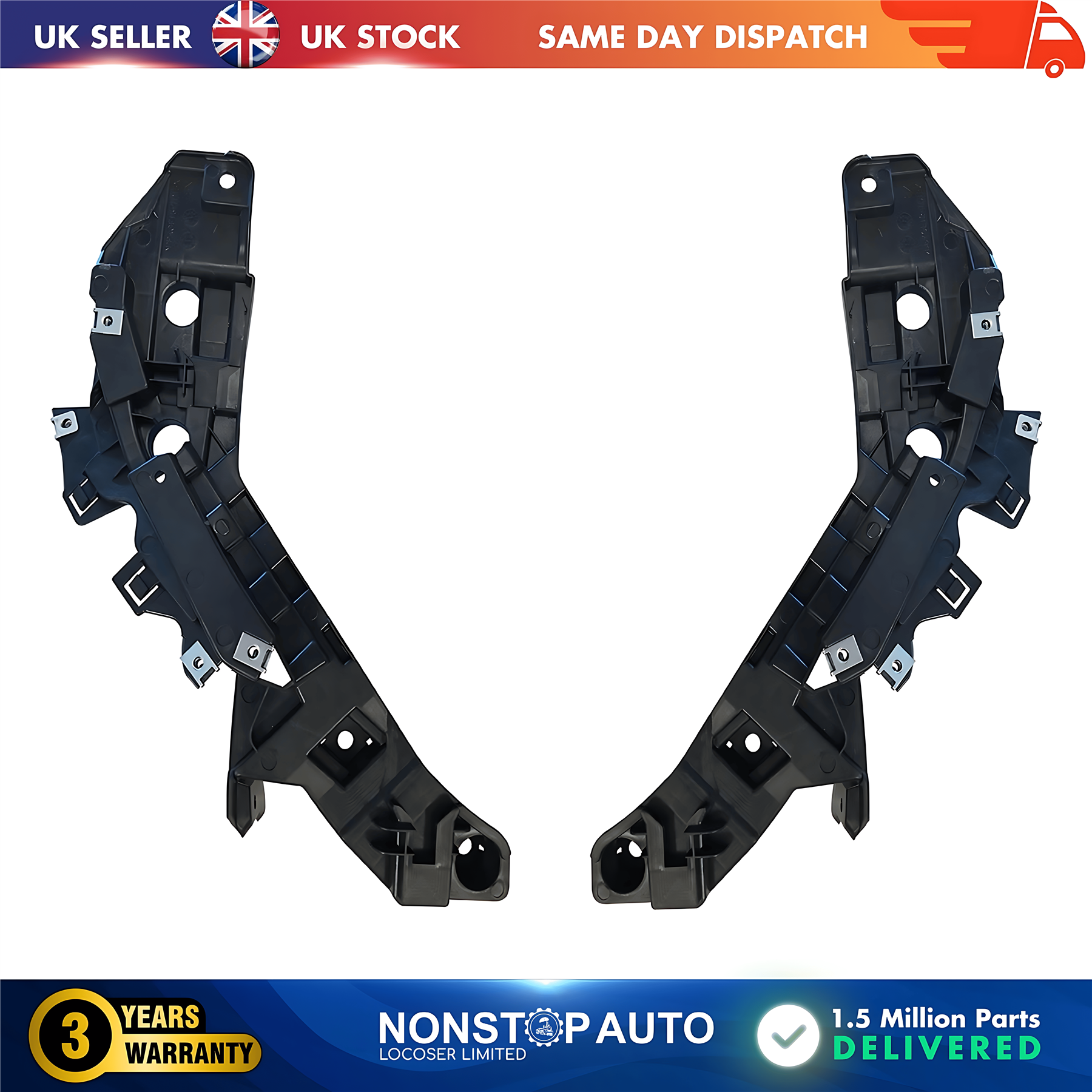 2X Front Bumper Bracket Holder Large L and R For PEUGEOT Boxer 2014 on 1626195780 1626195680
