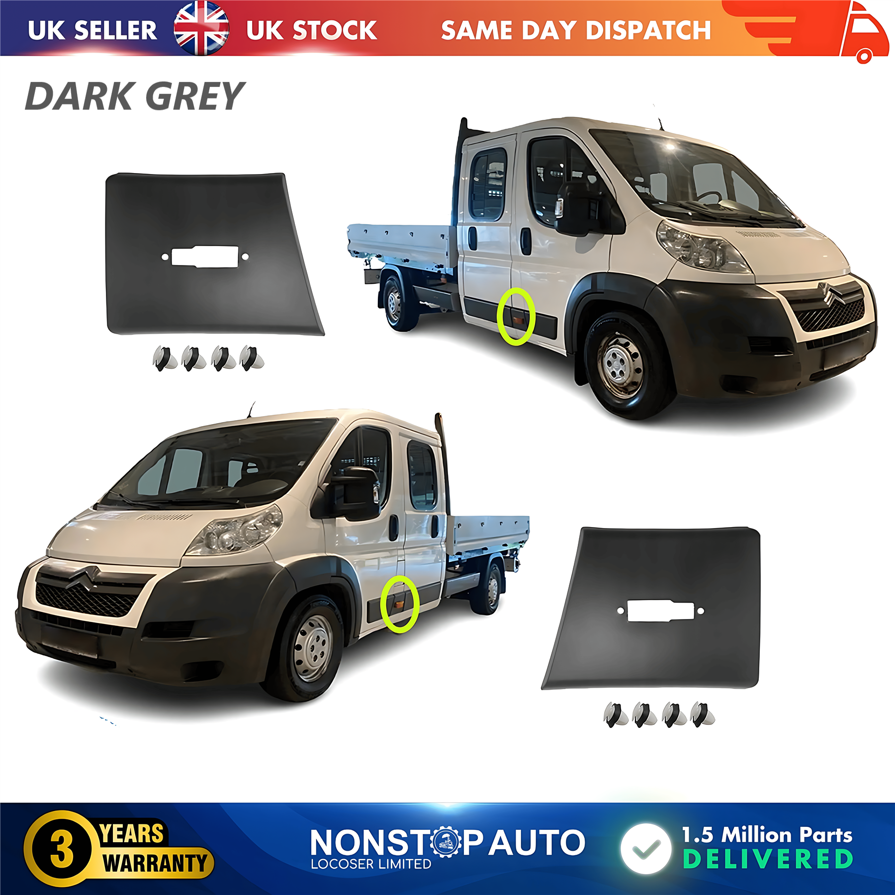 2X Moulding Trim Panel Left and Right For CITROEN Relay PEUGEOT Boxer FIAT Ducato 2006 on