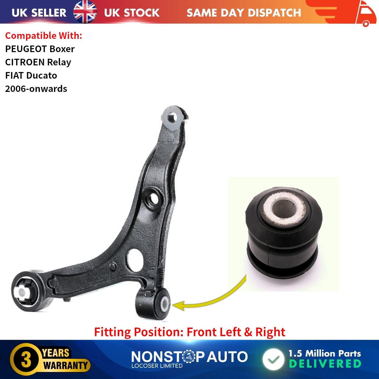 Wishbone Control Trailing Arm Bushing For FIAT Ducato PEUGEOT Boxer CITROEN Relay 2006 on