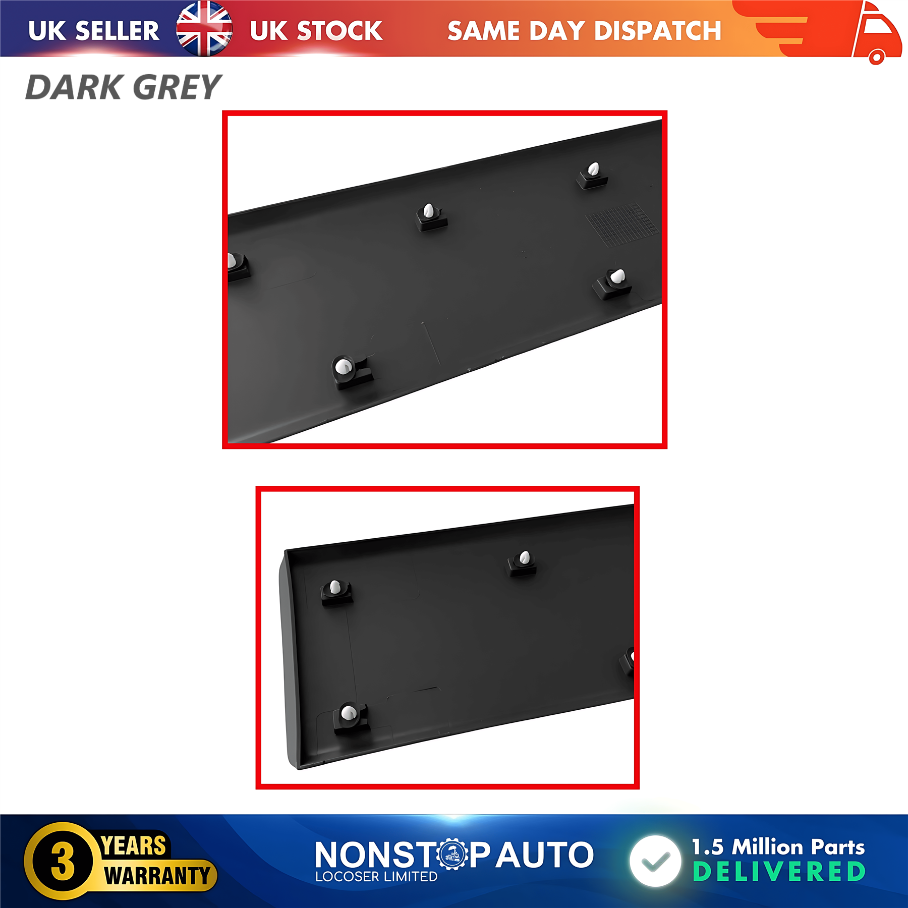 2X Moulding Trim Panel Middle Left and Right Dark Grey For CITROEN Relay PEUGEOT Boxer FIAT Ducato 2006 on