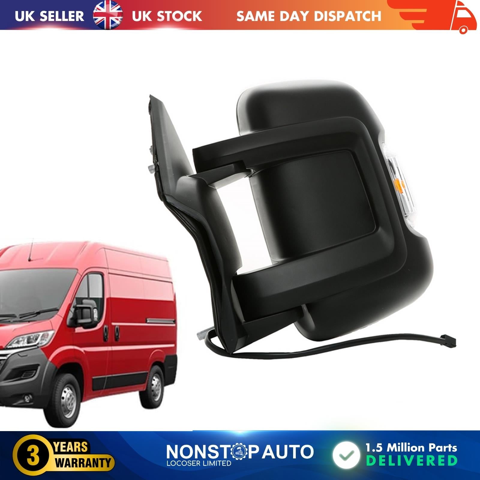 WING MIRROR ELECTRIC HEATED SHORT ARM LEFT FULL DOOR FOR CITROEN JUMPER II FIAT DUCATO PEUGEOT BOXER 735424423