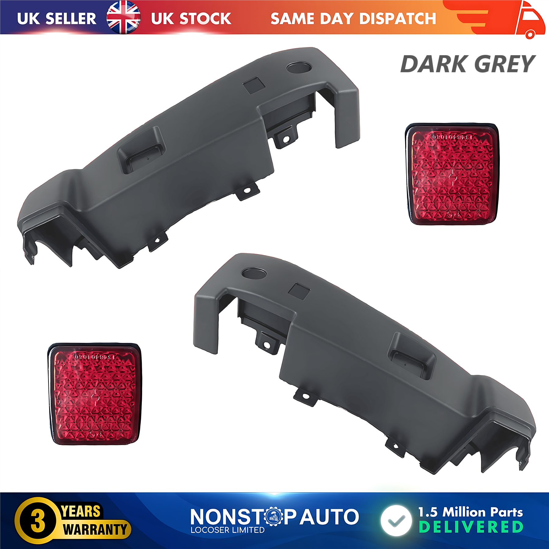 2X Rear Bumper Corner End Left and Right with Reflector For CITROEN Relay PEUGEOT Boxer FIAT Ducato 2006 on