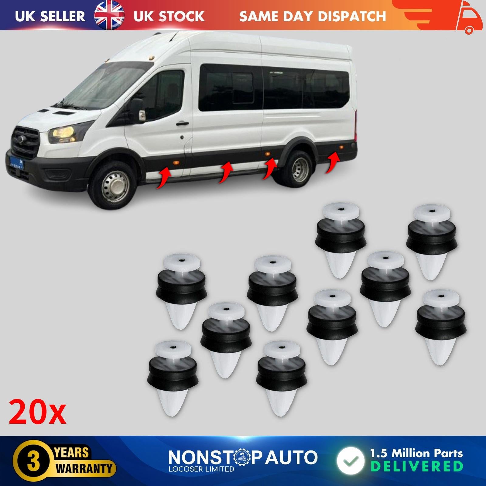 20X Door Panel Moulding Trim Clips For FORD Transit Custom MK8 5255437