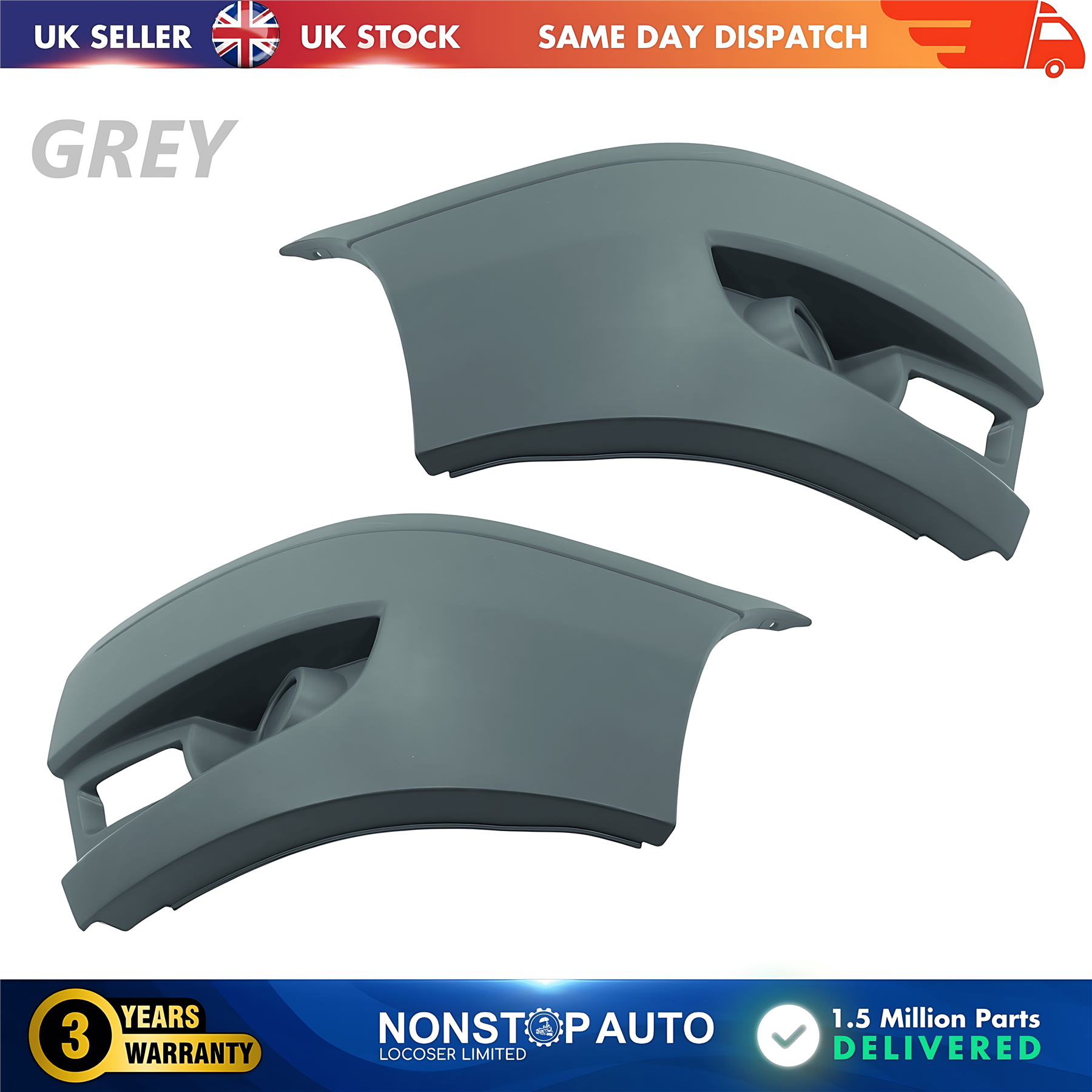 2X Front Bumper Corner Left and Right No Fog Hole For FORD Transit MK7 2006-2014 1437326 1437327