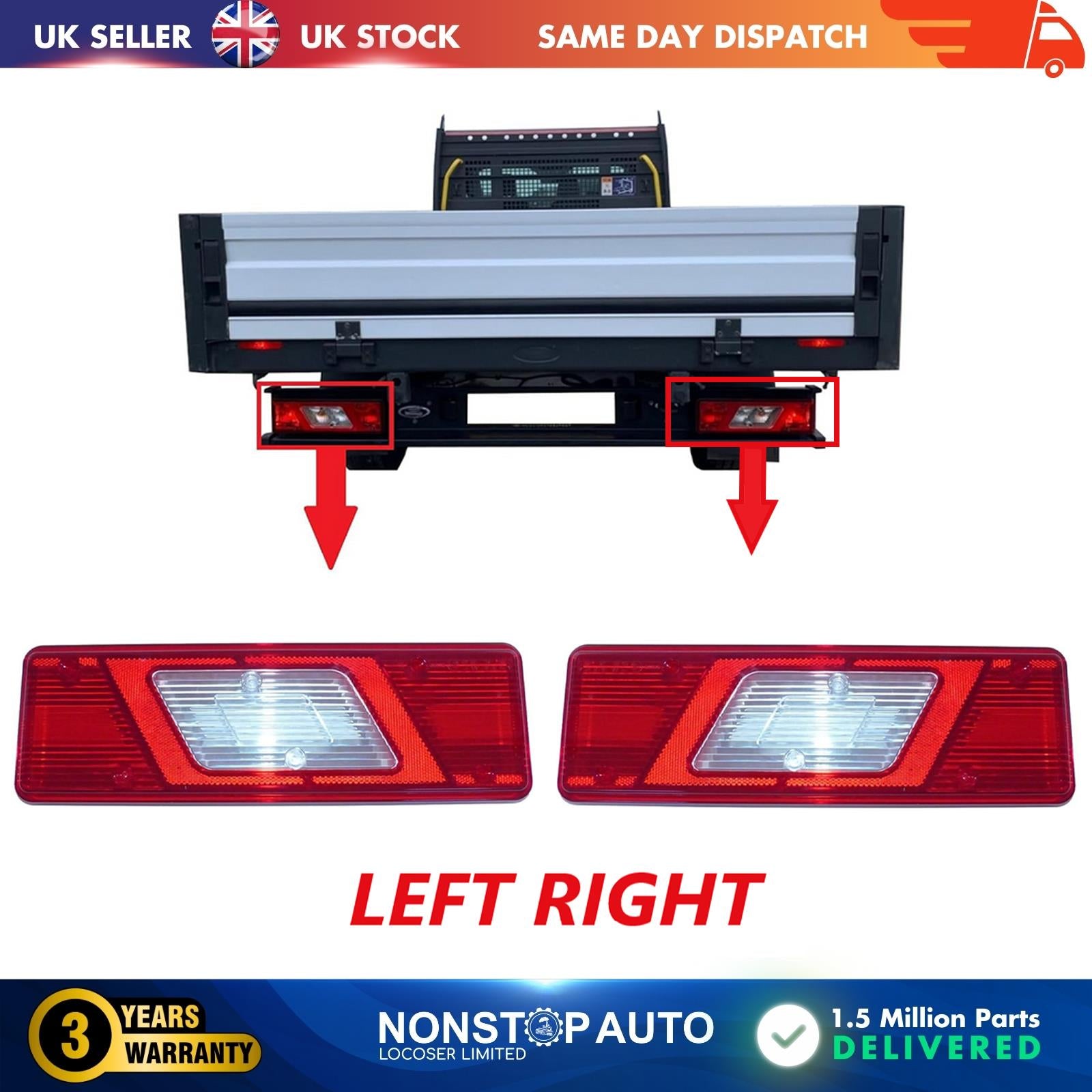2X REAR LEFT RIGHT  LIGHT LAMP LENS  FOR FORD TRANSIT PICK UP 1831334 1831256