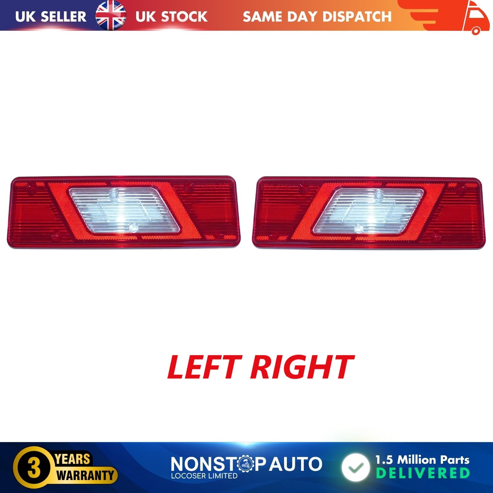 2X REAR LEFT RIGHT  LIGHT LAMP LENS  FOR FORD TRANSIT PICK UP 1831334 1831256