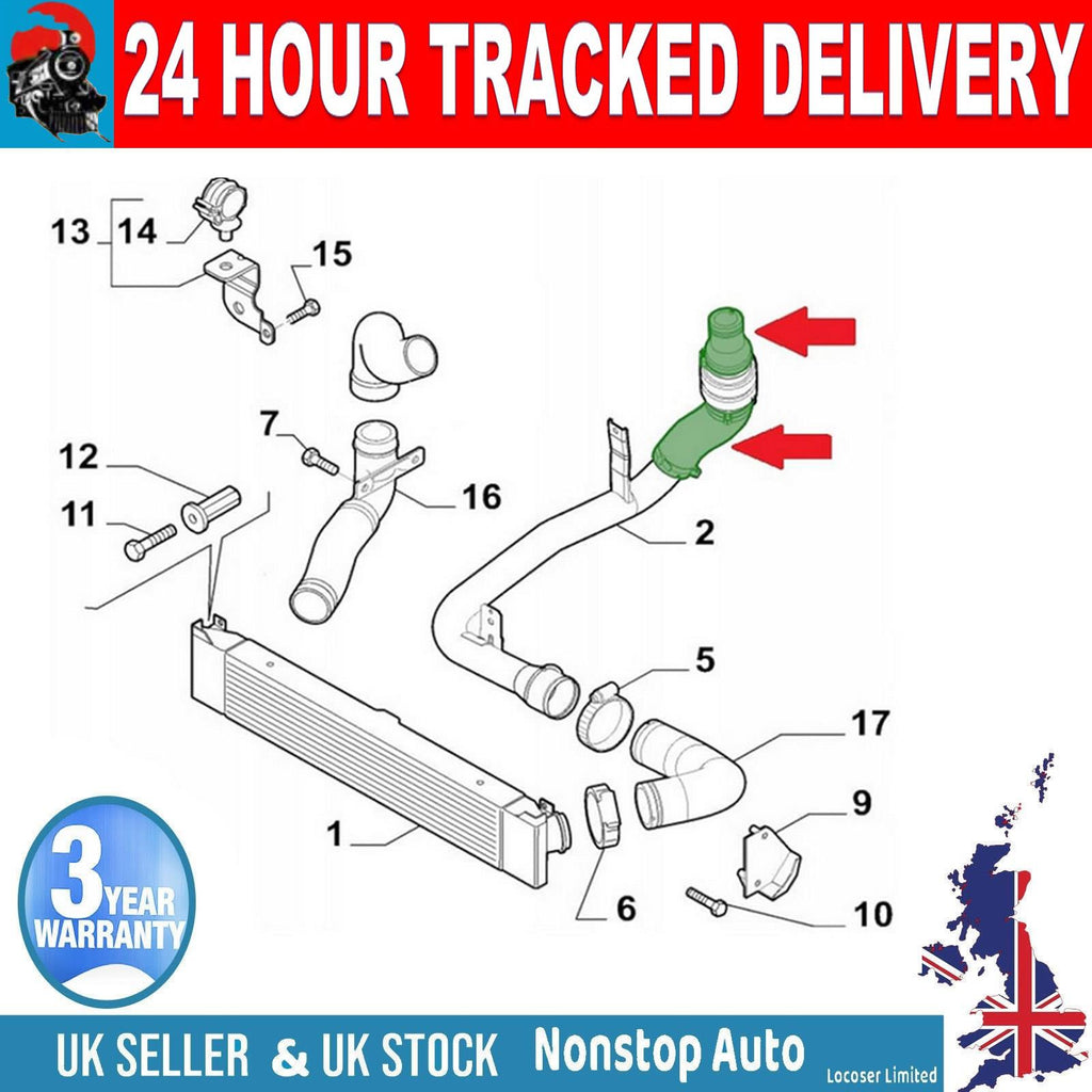 TURBO INTERCOOLER HOSE PIPE SMALL and LARGE FOR FIAT DUCATO III 2.2 JTD PEUGEOT BOXER 2.2 HDi  JUMPER II  2.2 HDi 1359961080 0382.LY
