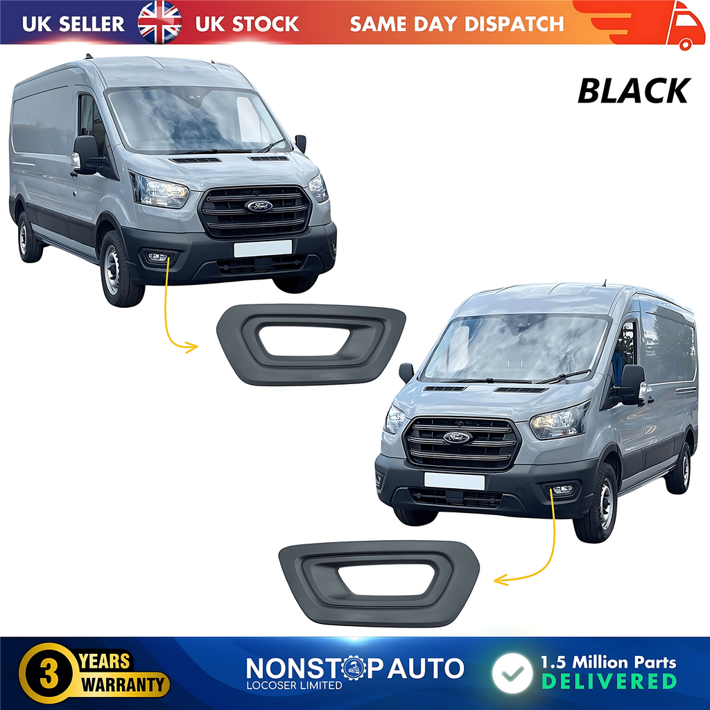 2X Fog Light Grille with Fog Hole Left and Right For FORD Transit V363 MK8 2019-2025