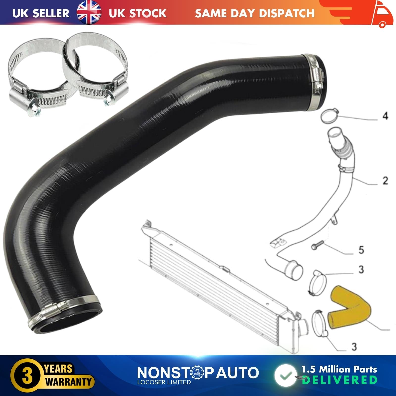 TURBO INTERCOOLER HOSE PIPE FOR FIAT DUCATO III 2.2 JTD. 110-120 HP PEUGEOT BOXER III 2.2 JTD. 110-120 HP CITROEN JUMPER III 2.2 JTD. 110-120 H 1355582080