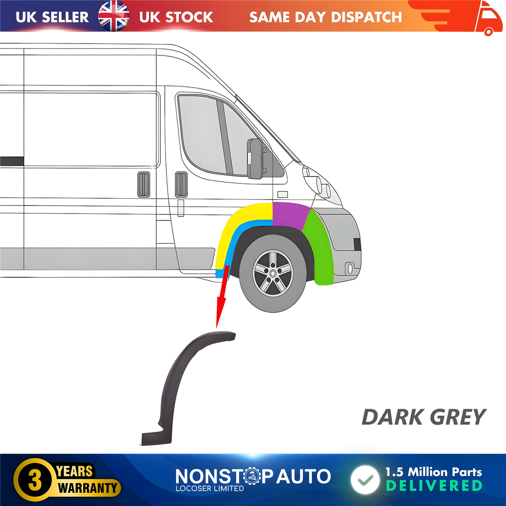 Wheel Arch Trim Moulding Front Right For CITROEN Relay PEUGEOT Boxer FIAT Ducato 2006 on 8545HE