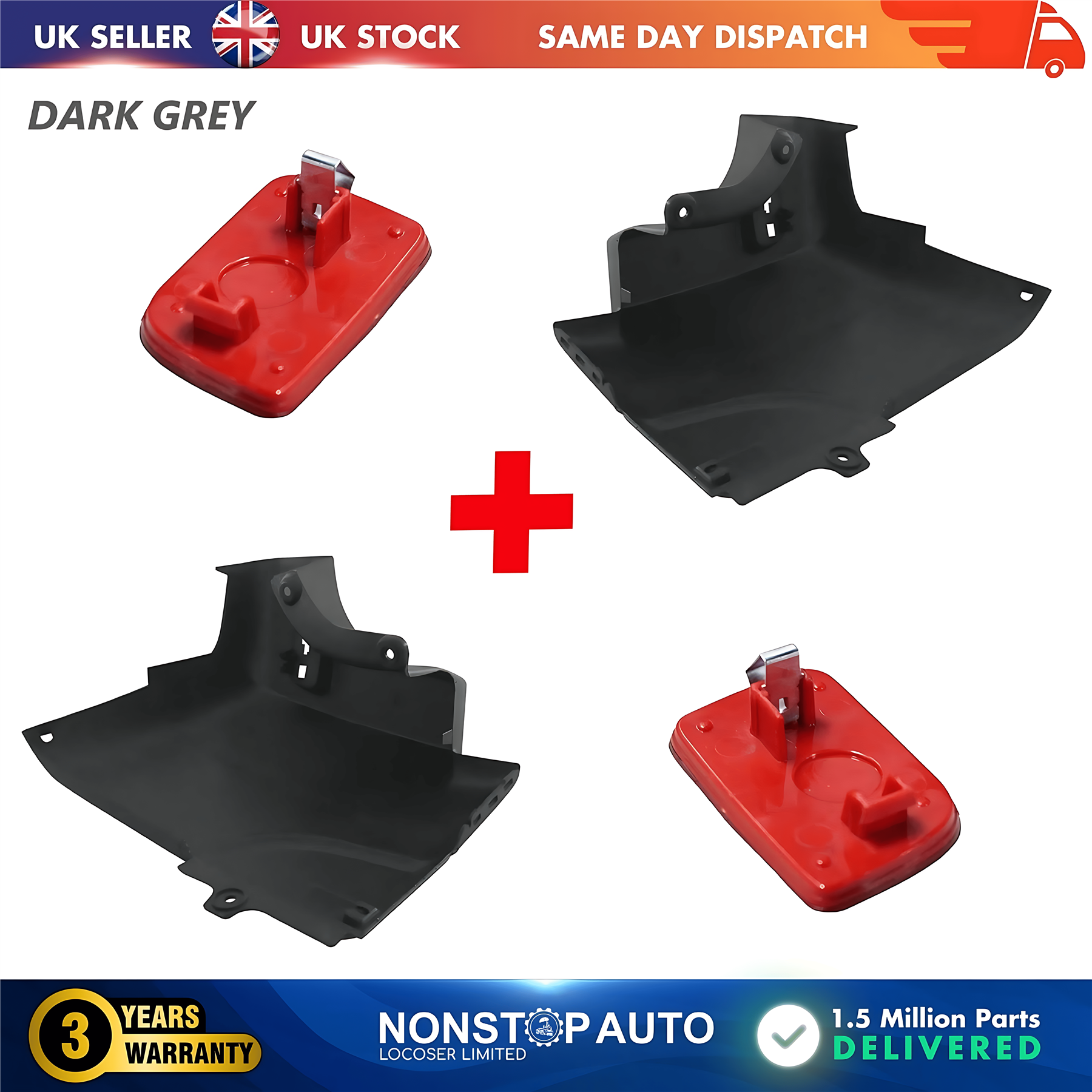 2X Rear Bumper Corner End and Reflector R+L For RENAULT Master III 2009 on 851210001R 851200001R