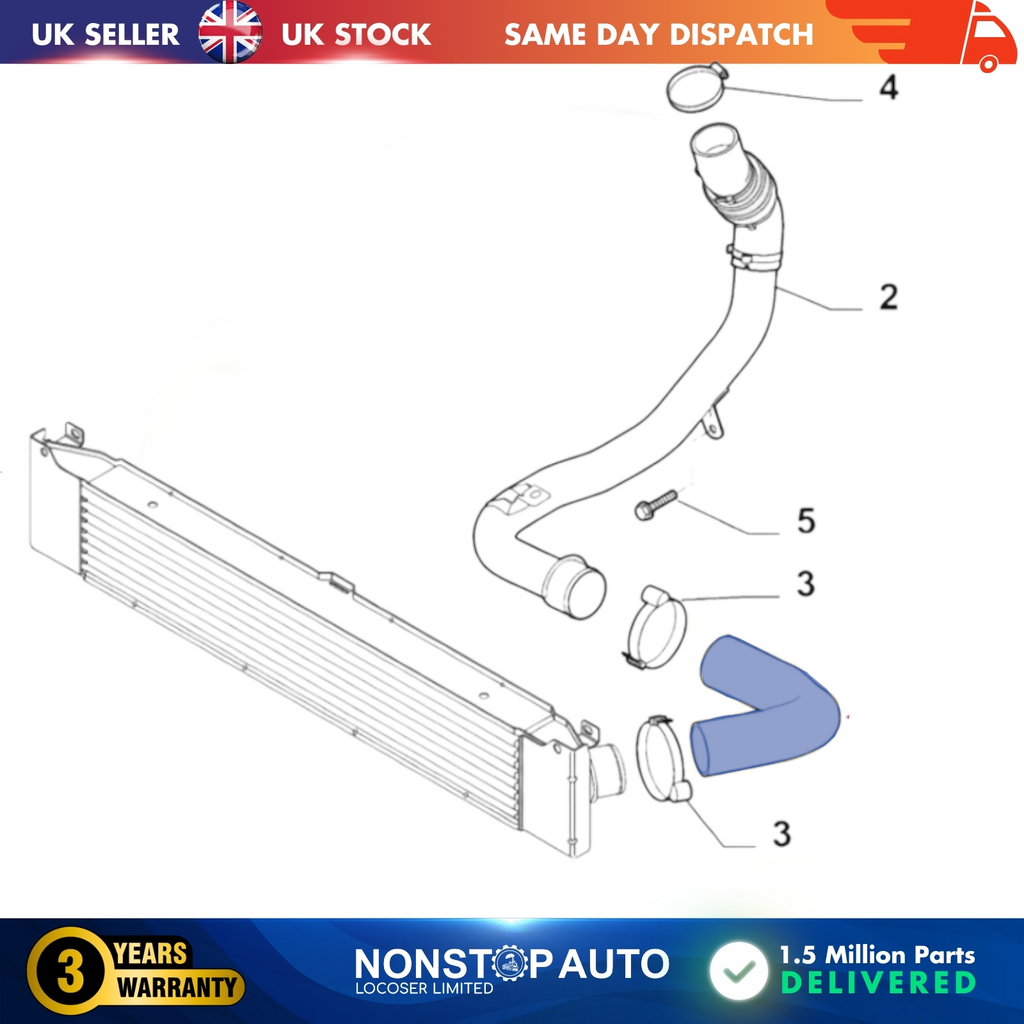 TURBO INTERCOOLER HOSE PIPE FOR FIAT DUCATO II  PEUGEOT BOXER CITROEN JUMPER 1363611080