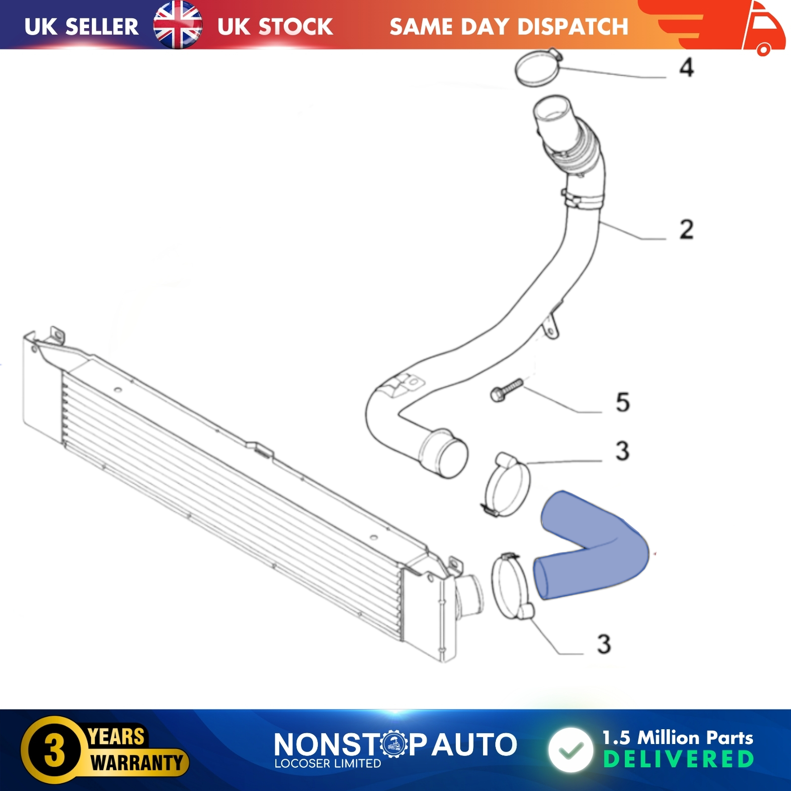 TURBO INTERCOOLER HOSE PIPE FOR FIAT DUCATO II  PEUGEOT BOXER CITROEN JUMPER 1363611080