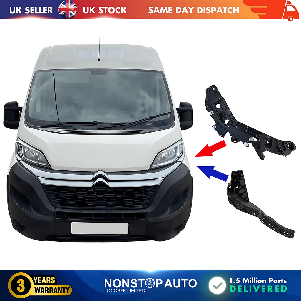2X Front Bumper Bracket Holder Small and Large Left For CITROEN Relay FIAT Ducato PEUGEOT Boxer 2014 on
