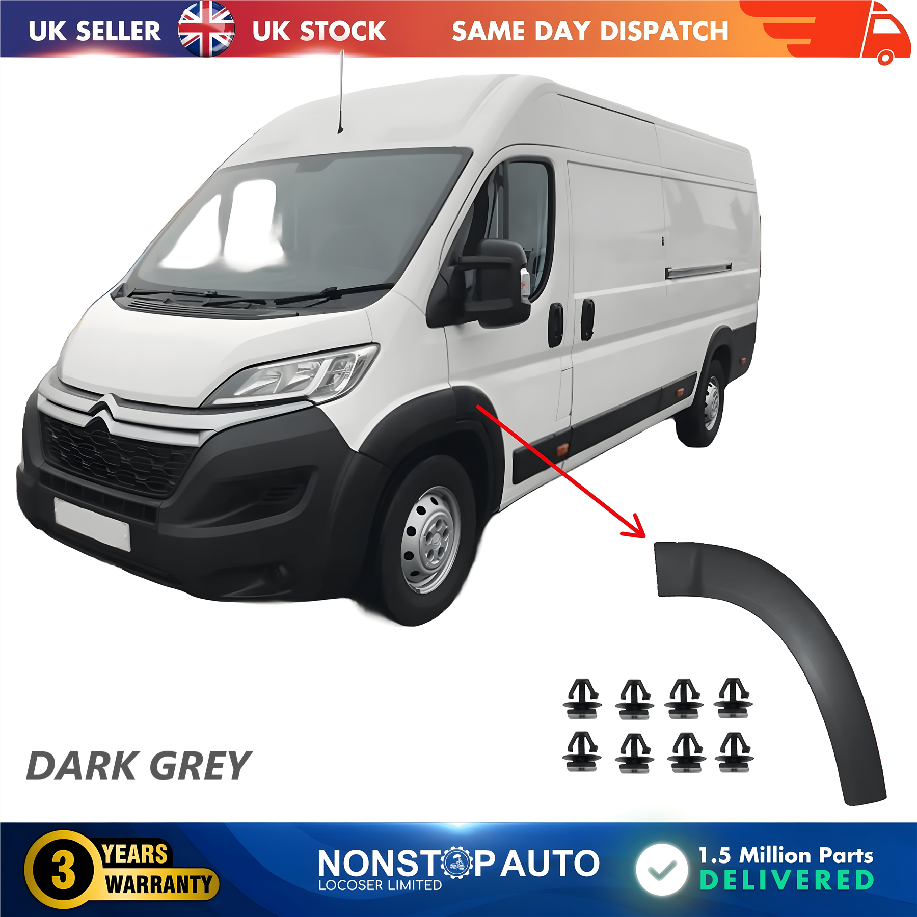 Wheel Arch Trim Moulding Front Left For CITROEN Relay PEUGEOT Boxer FIAT Ducato 2006 on 8545FG