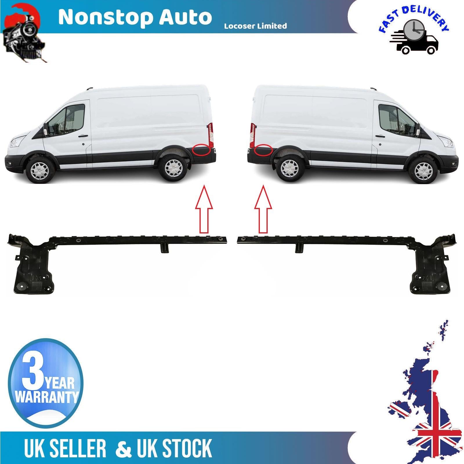 2X Rear R+L bumper Bracket Long For FORD Transit 2013 on 1848024 1848026